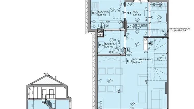 Rzut - Dom na sprzedaż 4 pokoje o powierzchni 85,77 m² - numer 40 w Ahoj Pogórze etap 2 i 3