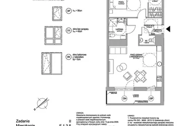 Rzut - Mieszkanie na sprzedaż 2 pokoje o powierzchni 63,61 m² - numer F.1.2.5 w Rumia Centralna II