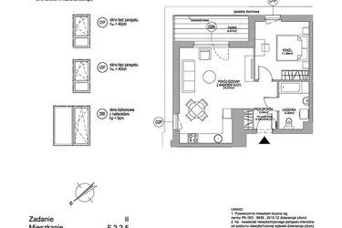 Rzut - Mieszkanie na sprzedaż 2 pokoje o powierzchni 46,24 m² - numer F.2.2.5 w Rumia Centralna II