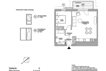 Rzut - Mieszkanie na sprzedaż 2 pokoje o powierzchni 50,02 m² - numer F.2.2.6 w Rumia Centralna II