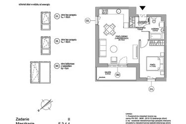 Rzut - Mieszkanie na sprzedaż 2 pokoje o powierzchni 45,42 m² - numer F.2.4.4 w Rumia Centralna II
