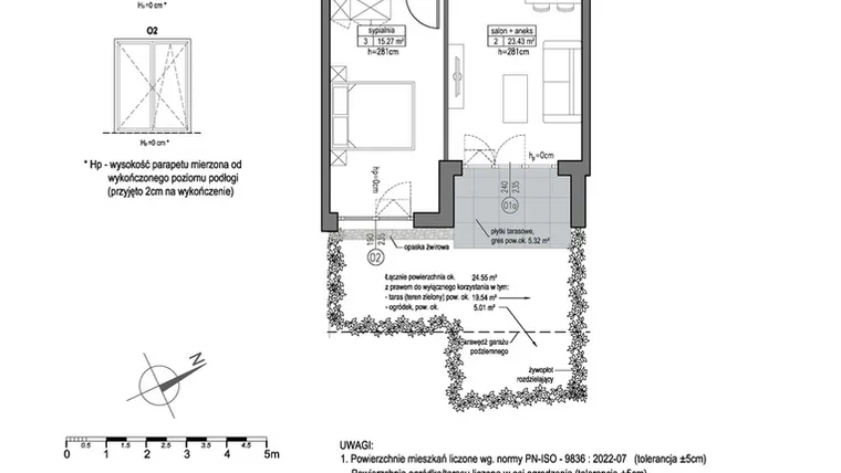 Rzut - Mieszkanie na sprzedaż 2 pokoje o powierzchni 48,9 m² - numer B.3.1.10 w Park Migowo