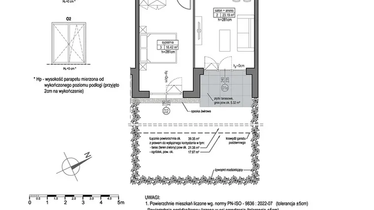 Rzut - Mieszkanie na sprzedaż 2 pokoje o powierzchni 50,71 m² - numer B.3.1.2 w Park Migowo