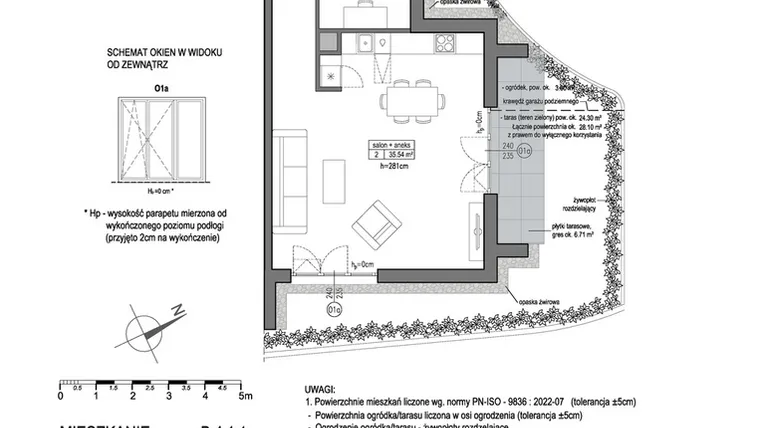 Rzut - Mieszkanie na sprzedaż 2 pokoje o powierzchni 61,34 m² - numer B.4.1.1 w Park Migowo