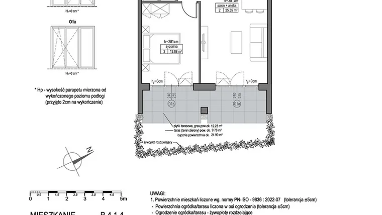 Rzut - Mieszkanie na sprzedaż 2 pokoje o powierzchni 50,17 m² - numer B.4.1.4 w Park Migowo