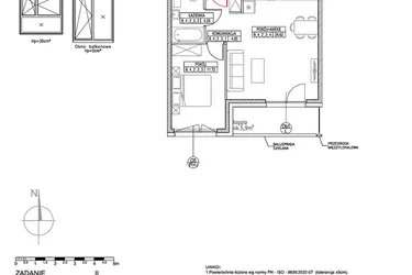 Rzut - Mieszkanie na sprzedaż 2 pokoje o powierzchni 44,62 m² - numer B.4.2.3 w Forma II