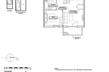 Rzut - Mieszkanie na sprzedaż 2 pokoje o powierzchni 39,44 m² - numer B.1.3.7 w Forma II