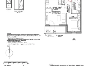 Rzut - Mieszkanie na sprzedaż 2 pokoje o powierzchni 44,75 m² - numer B.3.2.2 w Forma II