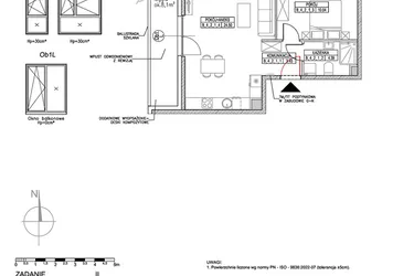 Rzut - Mieszkanie na sprzedaż 2 pokoje o powierzchni 42,38 m² - numer B.4.2.1 w Forma II