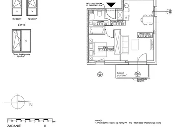 Rzut - Mieszkanie na sprzedaż 2 pokoje o powierzchni 43,68 m² - numer B.1.4.2 w Forma II