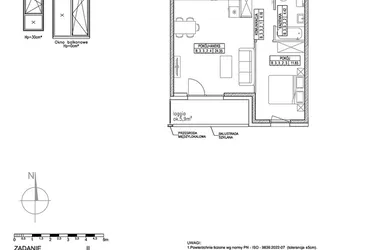 Rzut - Mieszkanie na sprzedaż 2 pokoje o powierzchni 44,76 m² - numer B.3.3.2 w Forma II