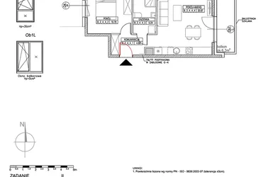 Rzut - Mieszkanie na sprzedaż 2 pokoje o powierzchni 41,78 m² - numer B.2.4.4 w Forma II