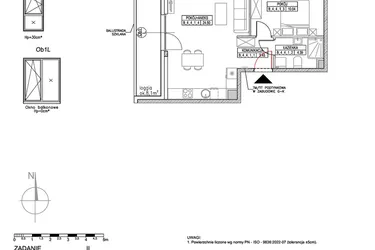 Rzut - Mieszkanie na sprzedaż 2 pokoje o powierzchni 42,38 m² - numer B.4.4.1 w Forma II