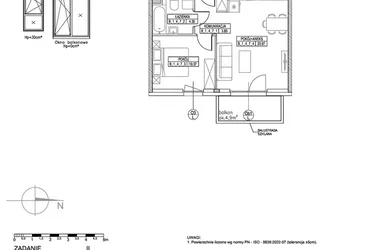 Rzut - Mieszkanie na sprzedaż 2 pokoje o powierzchni 39,44 m² - numer B.1.4.7 w Forma II