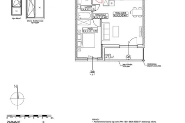 Rzut - Mieszkanie na sprzedaż 2 pokoje o powierzchni 44,62 m² - numer B.4.4.3 w Forma II
