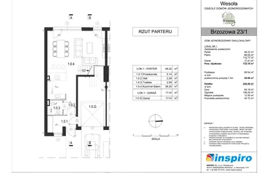 Rzut - Dom na sprzedaż 5 pokoi o powierzchni 163 m² - numer 23_1 w Brzozowy Zakątek