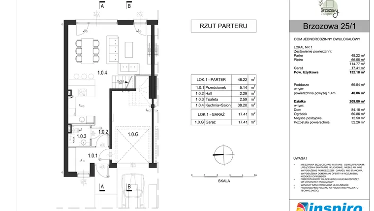 Rzut - Dom na sprzedaż 5 pokoi o powierzchni 132 m² - numer 25_1 w Brzozowy Zakątek