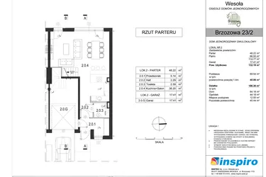 Rzut - Dom na sprzedaż 5 pokoi o powierzchni 132 m² - numer 23_2 w Brzozowy Zakątek