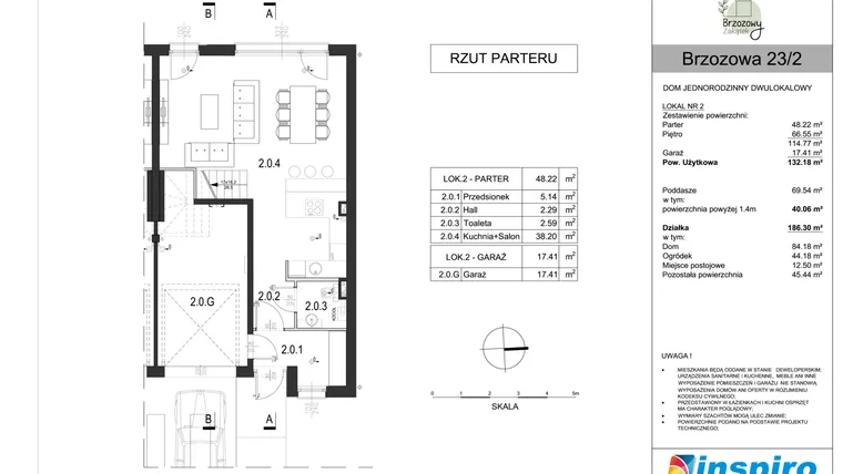 Rzut - Dom na sprzedaż 5 pokoi o powierzchni 132 m² - numer 23_2 w Brzozowy Zakątek