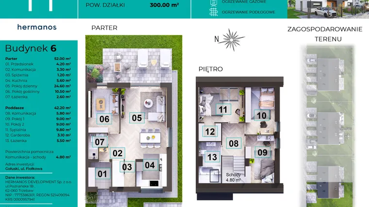 Rzut - Dom na sprzedaż 5 pokoi o powierzchni 99 m² - numer 6 w Gołuski