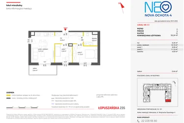 Rzut - Mieszkanie na sprzedaż 3 pokoje o powierzchni 50,24 m² - numer 83 w Neo Nova Ochota 4