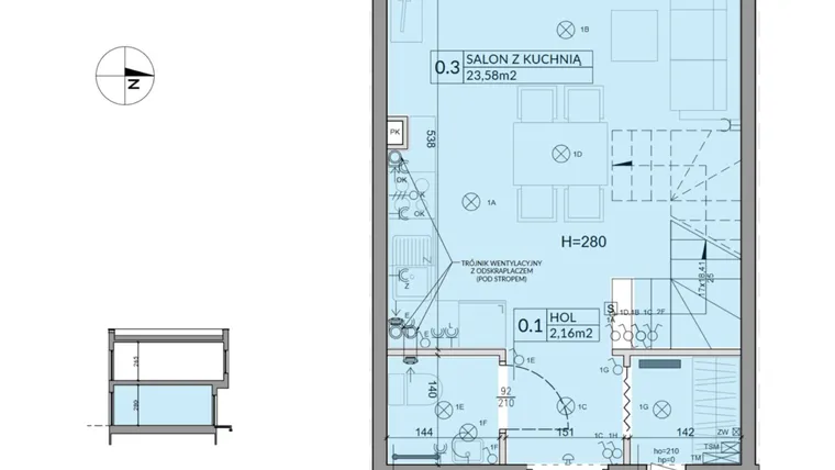 Rzut - Dom na sprzedaż 3 pokoje o powierzchni 61,92 m² - numer 47 w Boska Ksawerowska 2 etap 4