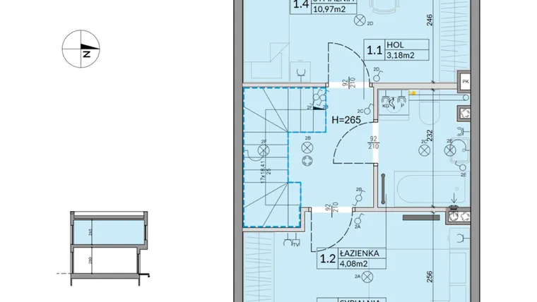 Rzut - Dom na sprzedaż 3 pokoje o powierzchni 61,92 m² - numer 46 w Boska Ksawerowska 2 etap 4