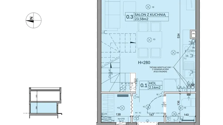 Rzut - Dom na sprzedaż 3 pokoje o powierzchni 61,92 m² - numer 51 w Boska Ksawerowska 2 etap 4