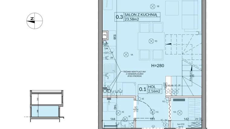 Rzut - Dom na sprzedaż 3 pokoje o powierzchni 61,92 m² - numer 50 w Boska Ksawerowska 2 etap 4