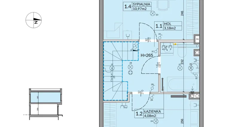 Rzut - Dom na sprzedaż 3 pokoje o powierzchni 61,92 m² - numer 54 w Boska Ksawerowska 2 etap 4