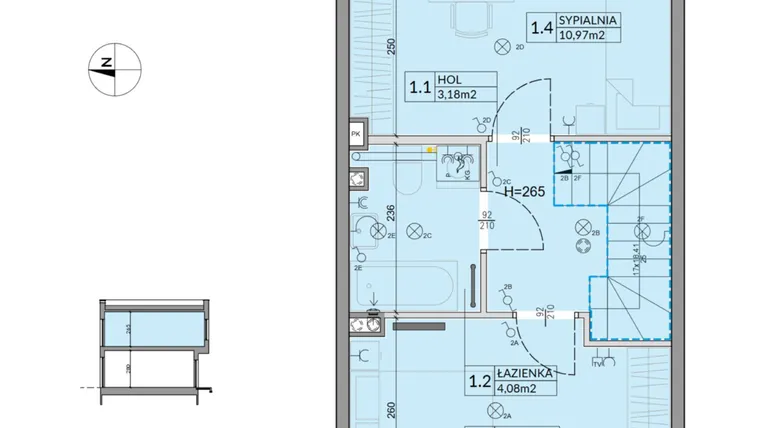 Rzut - Dom na sprzedaż 3 pokoje o powierzchni 61,92 m² - numer 58 w Boska Ksawerowska 2 etap 4