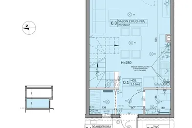 Rzut - Dom na sprzedaż 3 pokoje o powierzchni 61,92 m² - numer 59 w Boska Ksawerowska 2 etap 4