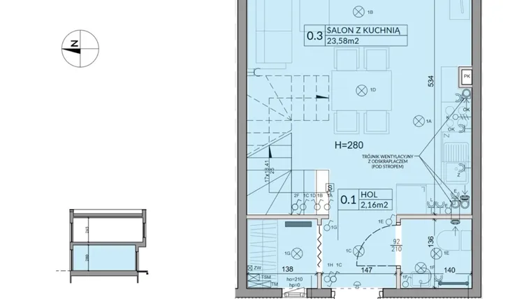 Rzut - Dom na sprzedaż 3 pokoje o powierzchni 61,92 m² - numer 59 w Boska Ksawerowska 2 etap 4