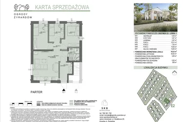 Rzut - Mieszkanie na sprzedaż 4 pokoje o powierzchni 65,22 m² - numer E2.1 w Ogrody Żyrardów etap E