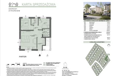 Rzut - Mieszkanie na sprzedaż 3 pokoje o powierzchni 55,78 m² - numer E4.1 w Ogrody Żyrardów etap E