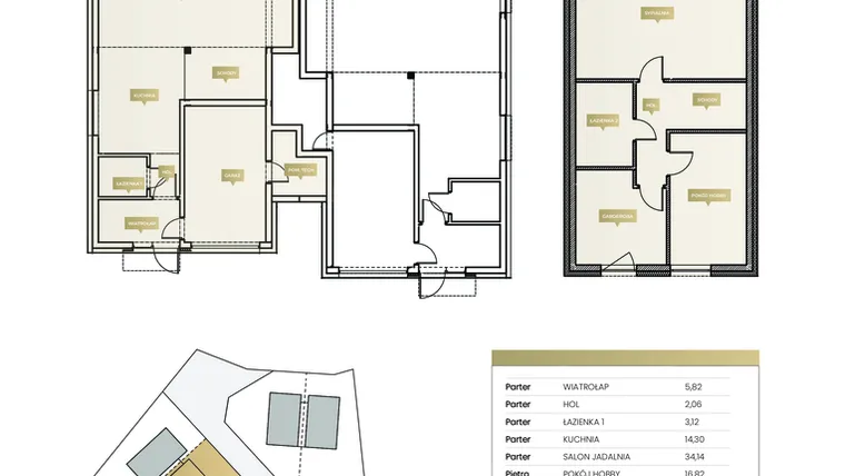Rzut - Dom na sprzedaż 3 pokoje o powierzchni 155,51 m² - numer 2B w Na Wzgórzu 2