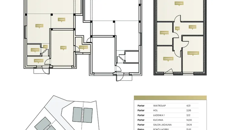 Rzut - Dom na sprzedaż 3 pokoje o powierzchni 149,36 m² - numer 3B w Na Wzgórzu 2