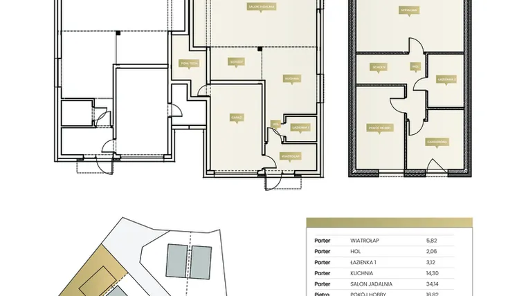 Rzut - Dom na sprzedaż 3 pokoje o powierzchni 157,29 m² - numer 2A w Na Wzgórzu 2