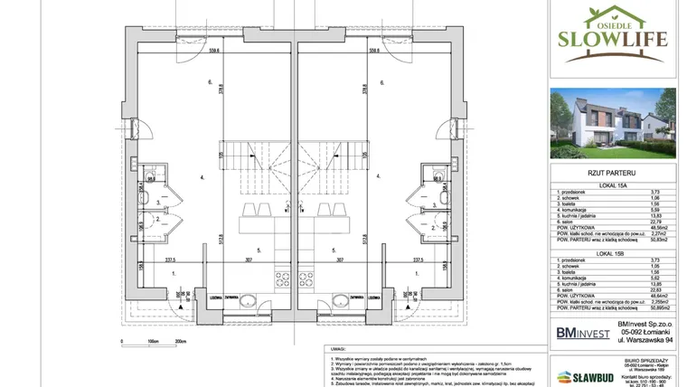 Rzut - Dom na sprzedaż 4 pokoje o powierzchni 96,05 m² - numer 15A w Osiedle Slow Life etap 2
