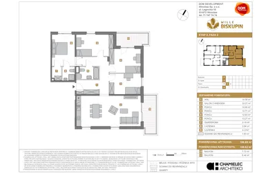 Rzut - Mieszkanie na sprzedaż 5 pokoi o powierzchni 106,69 m² - numer Y/6 w Wille Biskupin Etap 2.2
