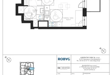 Rzut - Mieszkanie na sprzedaż 1 pokój o powierzchni 27,85 m² - numer A2/2M07 w Sky Point - Apartamenty Inwestycyjne