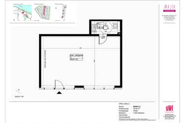 Rzut - Lokal użytkowy na sprzedaż 1 pokój o powierzchni 62,42 m² - numer B/4/0/1.2 w Malta Wołkowyska etap III