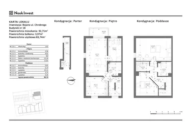 Rzut - Mieszkanie na sprzedaż 5 pokoi o powierzchni 83,74 m² - numer 1B w Bojano, ul. Chrobrego