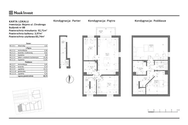 Rzut - Mieszkanie na sprzedaż 5 pokoi o powierzchni 83,74 m² - numer 8B w Bojano, ul. Chrobrego