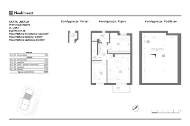 Rzut - Mieszkanie na sprzedaż 4 pokoje o powierzchni 59,99 m² - numer 2B w Bojano, ul. Cicha