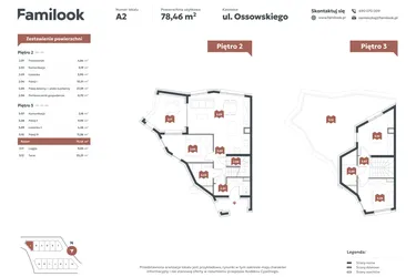 Rzut - Mieszkanie na sprzedaż 4 pokoje o powierzchni 78,46 m² - numer A2 w Familook