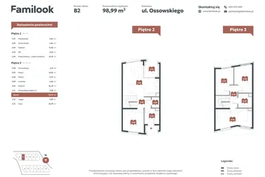 Rzut - Mieszkanie na sprzedaż 5 pokoi o powierzchni 98,99 m² - numer B2 w Familook