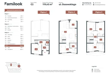 Rzut - Mieszkanie na sprzedaż 6 pokoi o powierzchni 119,45 m² - numer C2 w Familook