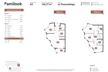 Rzut - Mieszkanie na sprzedaż 5 pokoi o powierzchni 106,65 m² - numer G2 w Familook