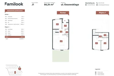 Rzut - Mieszkanie na sprzedaż 5 pokoi o powierzchni 86,34 m² - numer J1 w Familook